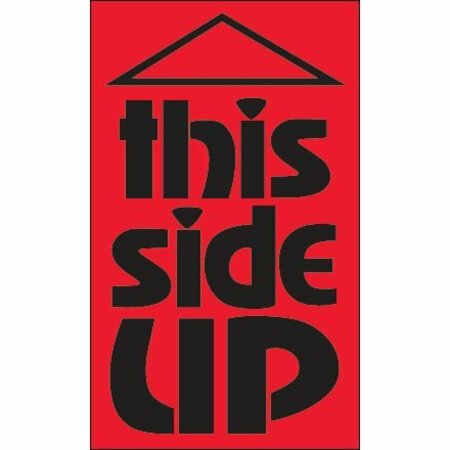 3 X 5'' - ''This Side Up'' Fluorescent Red Labels